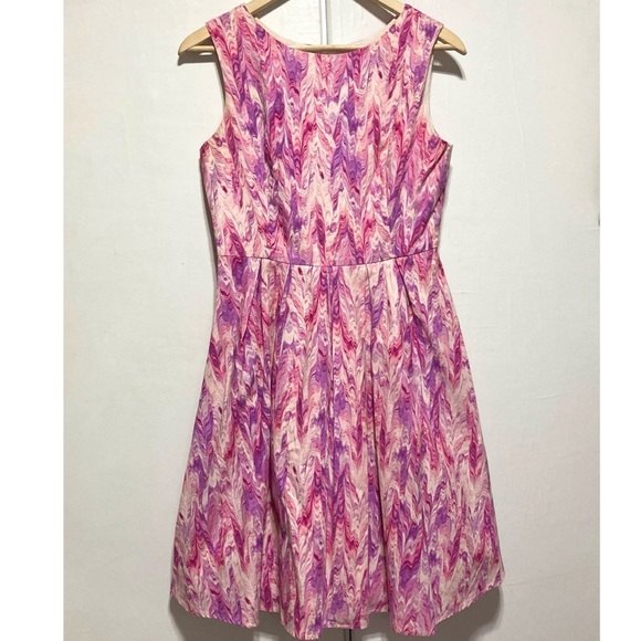 ModCloth Chalk of the Town Dress in Pink & Purple Marble Print, Size Medium - Picture 5 of 16